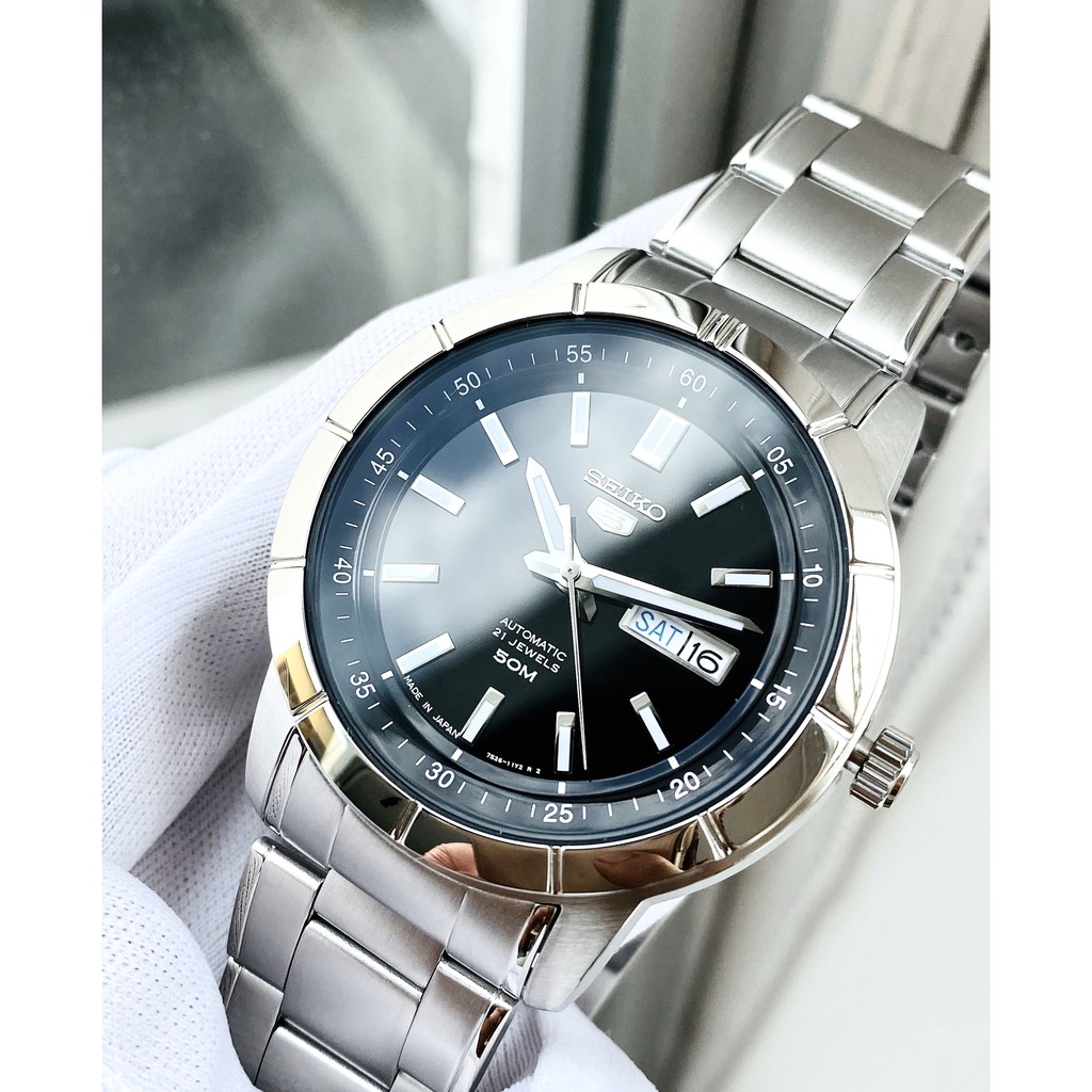 Đồng hồ nam chính hãng Seiko 5 Automatic SNKN55J1 - Máy cơ - Kính cứng - Made in Japan