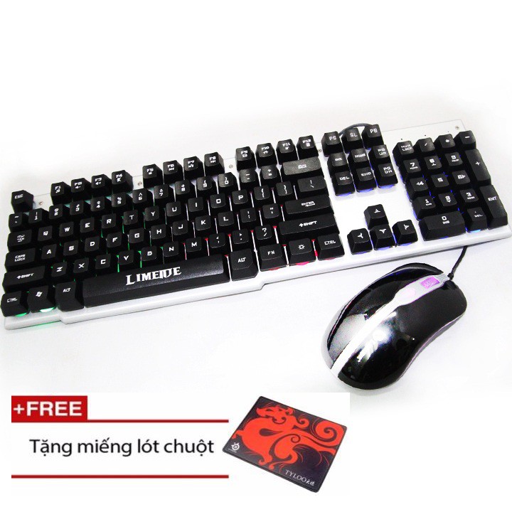 [HÌNH THẬT] Combo bàn phím giả cơ và chuột chuyên game LIMEIDE GTX500 Led 7 màu (Màu Đen) + Tặng Kèm TẤm Lót Chuột