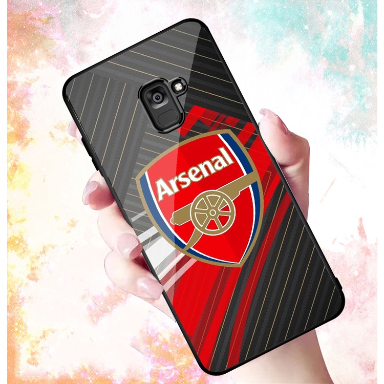 Ốp Lưng SAMSUNG GALAXY A6, J6,A8, A6 PLUS, A8 PLUS mặt kính cường lực cao cấp In hình Câu Lạc Bộ Bóng Đá