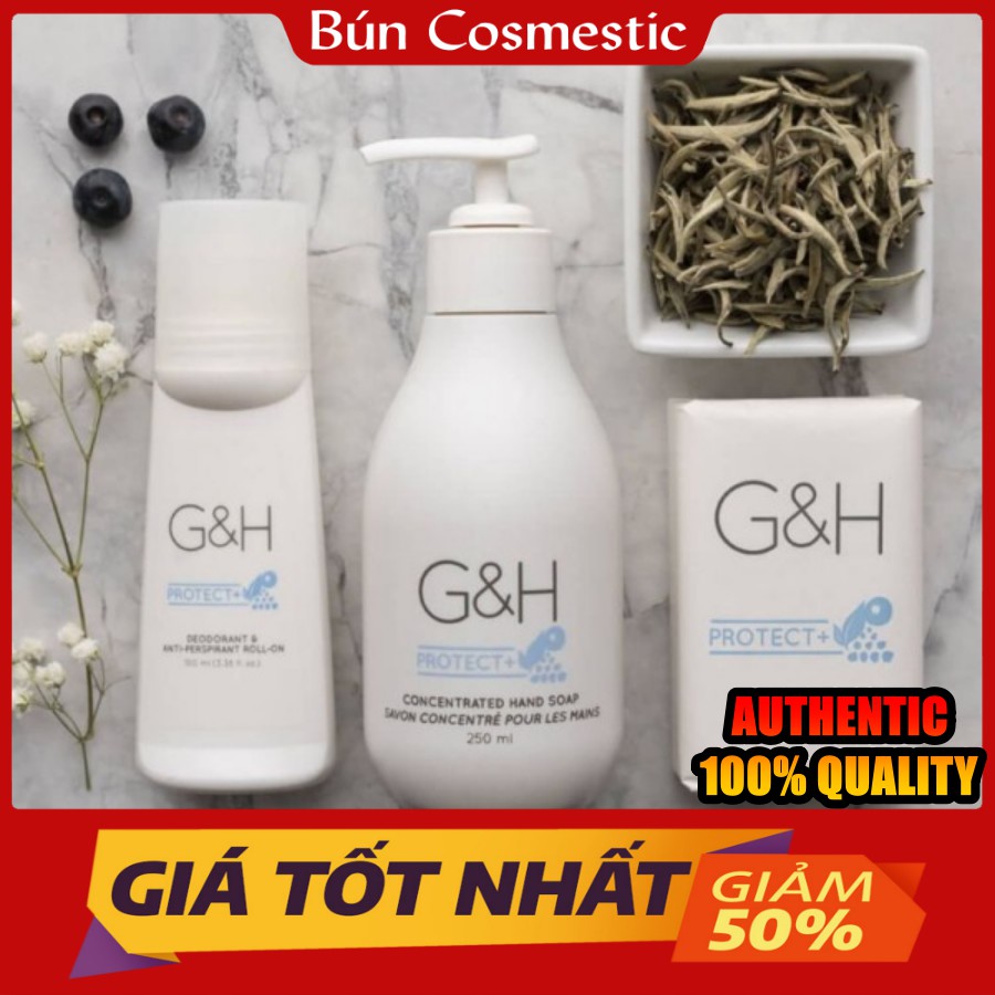 G&H PROTECT+ - Lăn khử mùi và giảm tiết mồ hôi 100ml , Nước xà phòng rửa tay đậm đặc 250ml