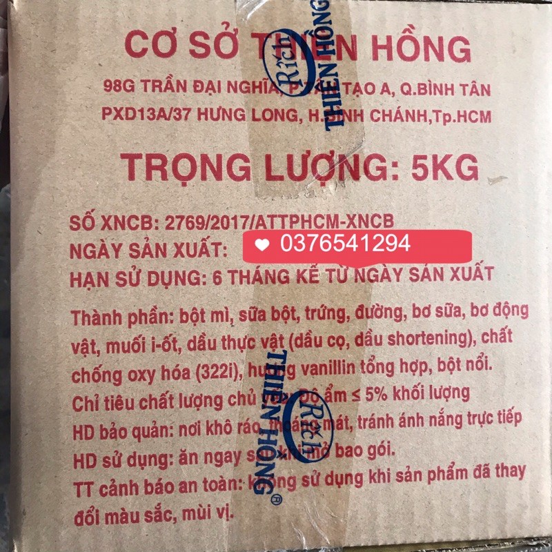 5,5kg (tính cả hộp) Bánh gấu nhân kem Thiên Hồng | BigBuy360 - bigbuy360.vn