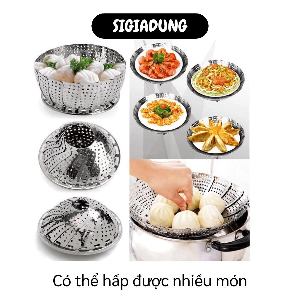 [SGD] Xửng Hấp - Khay Hấp 24cm Xòe Cánh, Gấp Gọn, Vỉ/ Rổ Hấp Inox Bền Đẹp Tiện Dụng 3231