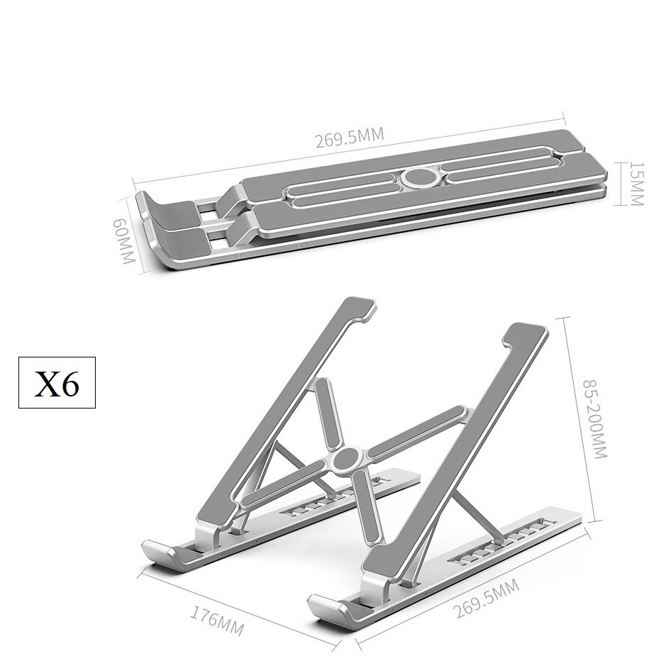 Giá đỡ laptop stand nhôm thiết kế mới chắc chắn hơn, kiêm giá đỡ tản nhiệt có thể gấp gọn và chỉnh độ cao Ximi X61