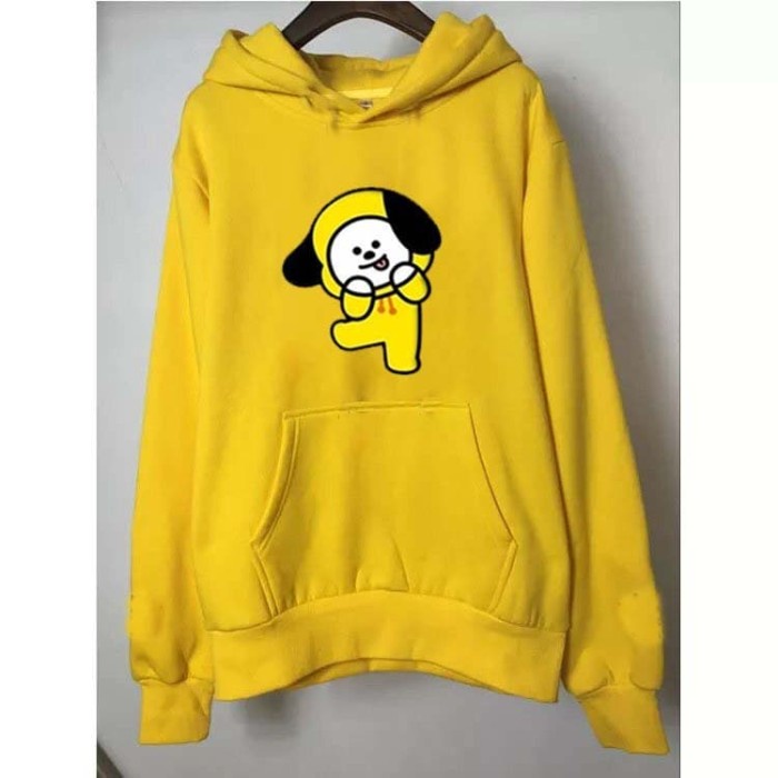 Áo hoodie CHIMMY BT21 BTS JIMIN JIN JHPE TAEHYUNG RM SUGA White M N6O3