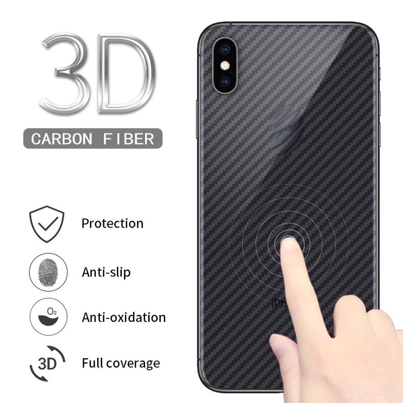 For iPhone 11 PRO XS MAX XR X 7 8 6 6S PLUS Carbon Fiber Soft Back Protector Sticker Back Film
