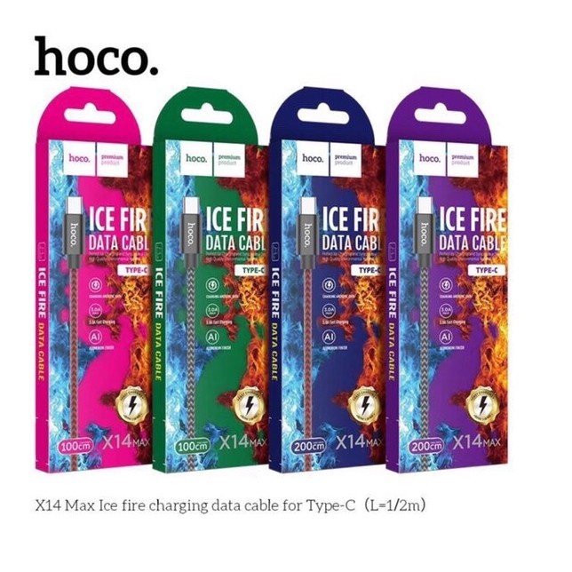 Cáp Sạc Nhanh TYPE C Hoco X14 MAX Cho Android Dây Dù 1M Chống Đứt - BH 6 tháng  - Hưng Long PC