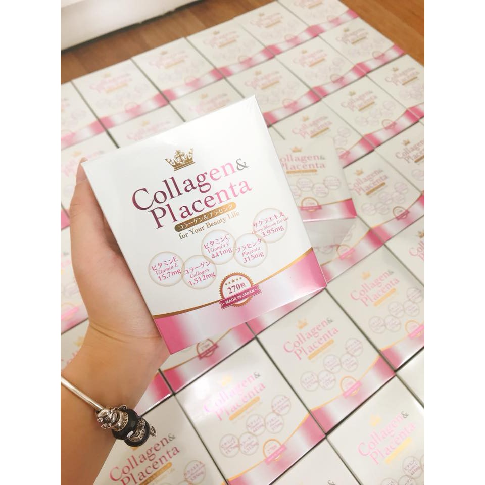 (Auth+ Date New) Viên Uống Trắng Da Collagen Placenta Của Nhật Bản, 270 Viên