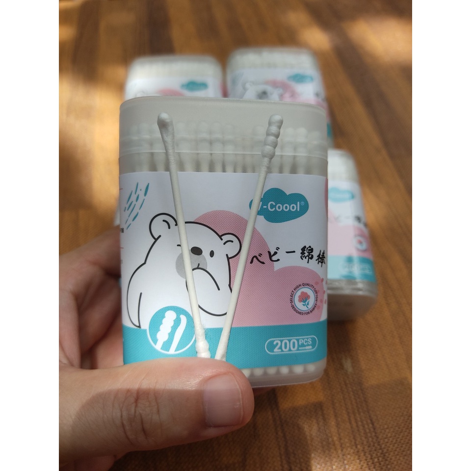 Hộp 200 que tăm bông cho bé sơ sinh và trẻ nhỏ