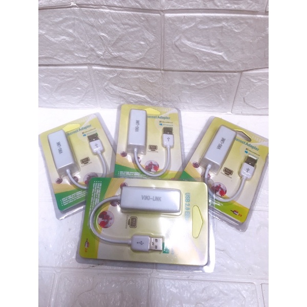 Đầu chuyển USB ra Lan 2.0 VIKI LINK - Cáp chuyển USB sang dây mạng, Bộ chuyển đổi USB ra LAN RJ45 USB 2.0
