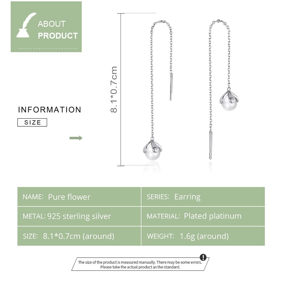 BAMOER Bông Tai Dáng Dài Bằng Bạc 925 BSE373 Thời Trang Sang Trọng Cho Nữ