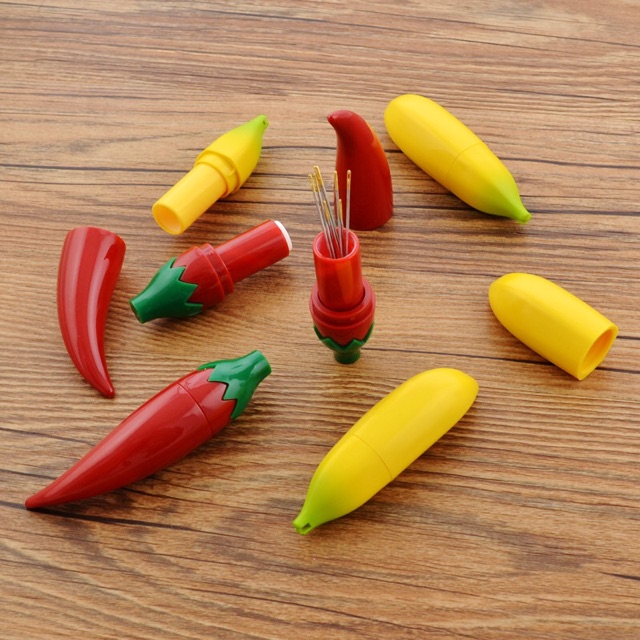 Ống đựng kim hình trái chuối, ớt