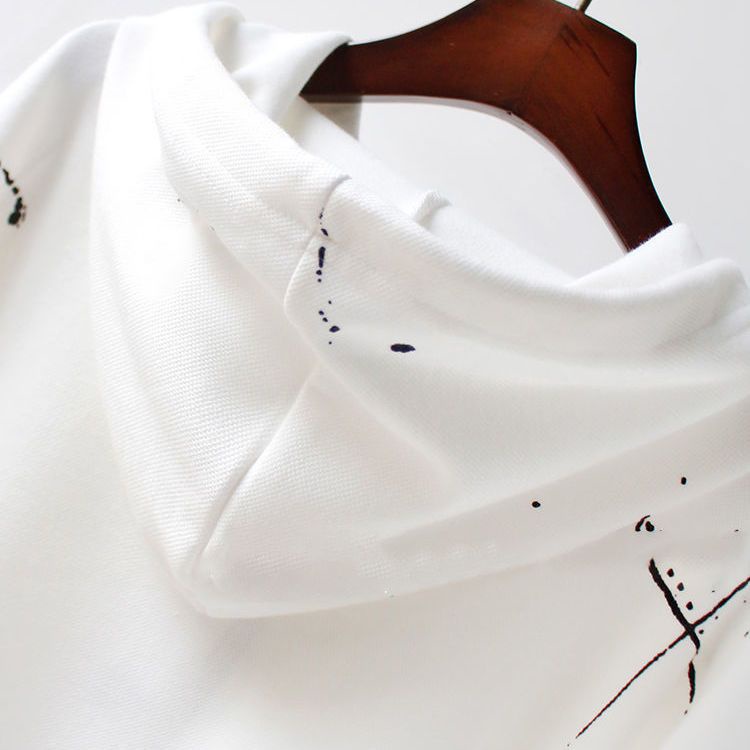 Áo Hoodie Lửng Tay Dài Dáng Rộng In Hình Thời Trang Mùa Thu Phong Cách Hàn Quốc Cho Nữ