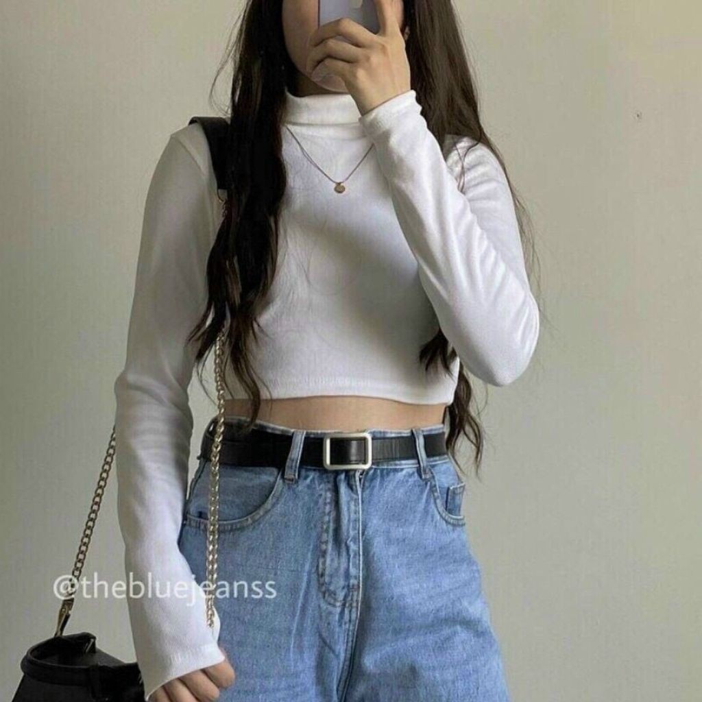 áo croptop [HOT Trend] croptop nữ cổ lọ tay dài croptop sexy chuẩn form ôm eo CT31 | BigBuy360 - bigbuy360.vn