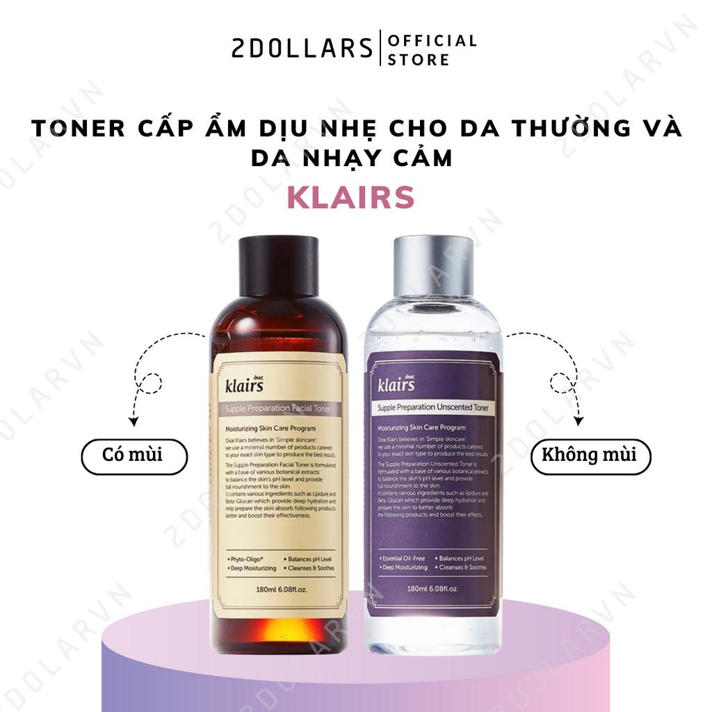 Toner Cấp Ẩm Dịu Nhẹ Dear Klairs Supple Preparation Unscented & Supple Preparation Facial