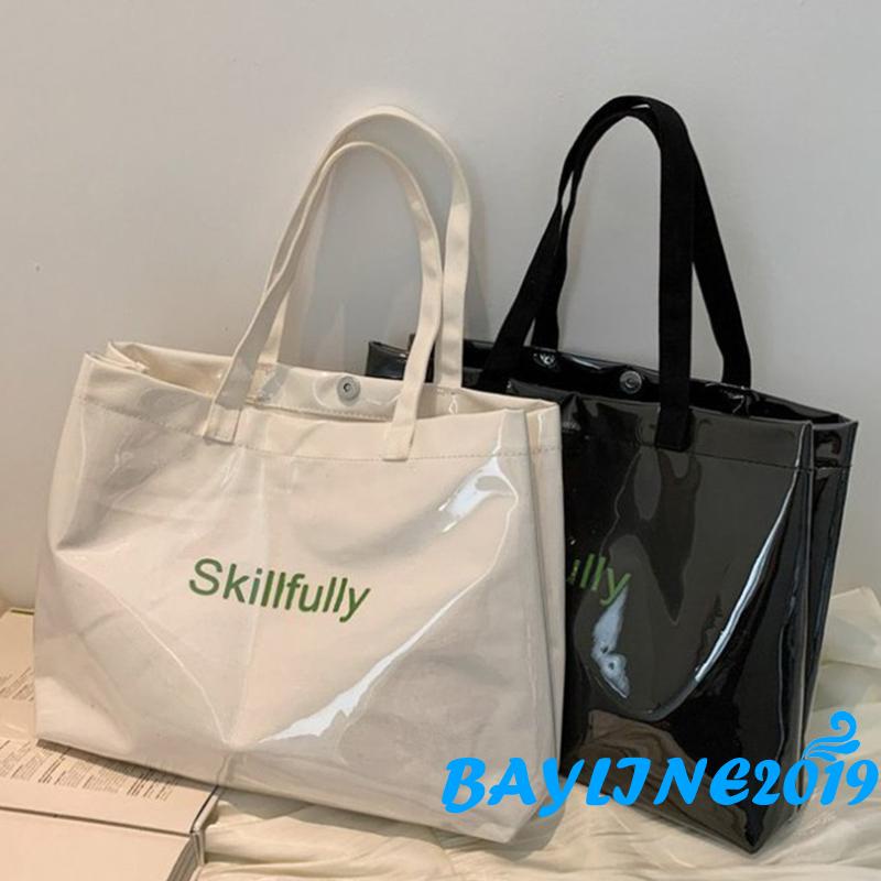 Túi Xách Canvas Cỡ Lớn In Chữ Thời Trang Cho Nữ