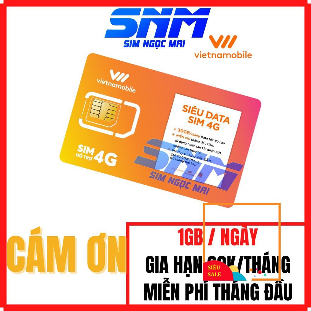 Sim 4G Vietnamobile siêu thánh úp - trọn đời - 6gb/ngày - 180gb /tháng - miễn phí gọi