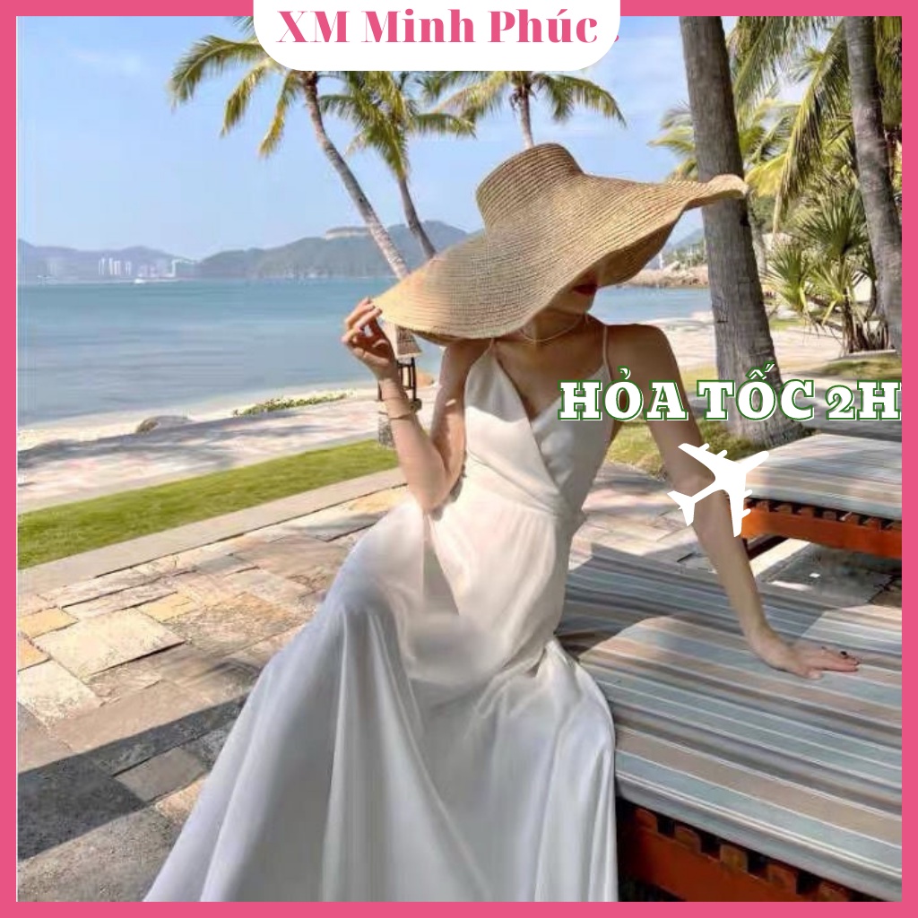 Đầm Maxi Đi Biển Dã Ngoại,đầm Maxi Nobrand Dáng Xòe Thiết Kế 2 Dây Hở Lưng Sang Chảnh Thời Trang [XM MINH PHÚC]