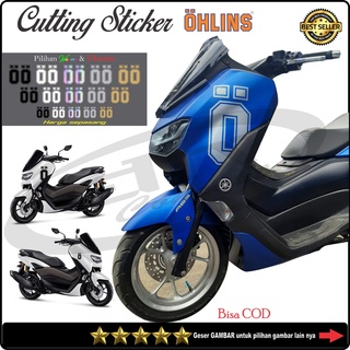 Hình Dán logo ohlins xmax pcx adv forza Màu Đen Vàng Bạc