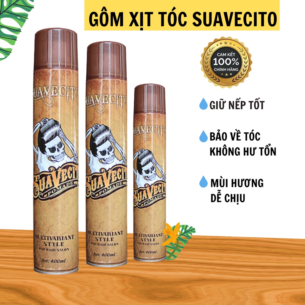 [Chính hãng,đúng chuẩn]GÔM XỊT TÓC SUAVECITO 400ml