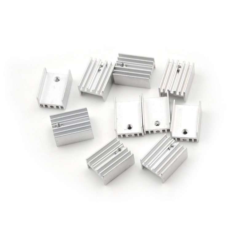 Bộ 10 Miếng Tản Nhiệt Bằng Nhôm Cho Bán Dẫn To-220 Transistor 20x15 X 10mm 0 0 0 0 0 0 0 0