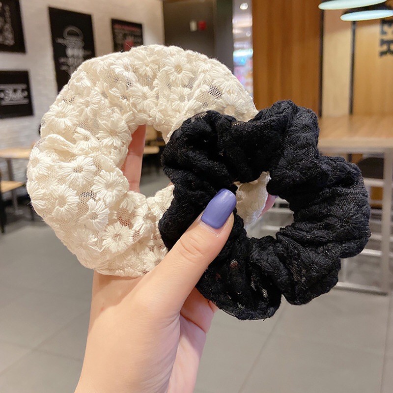 Scrunchies Dây Cột Tóc Ren Cao Cấp Chuẩn Nét