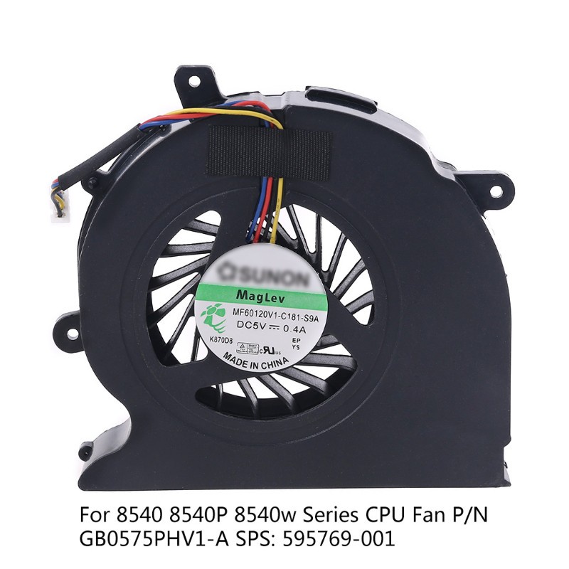 Quạt Tản Nhiệt Cpu Cho Elitebook 8540 8540p 8540w Series Cpu Fan P / N Gb0575Phv1-A Sps 595769-001