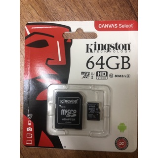 Thẻ nhớ Kingston Cavas 64GB Micro SD (kèm adapter)