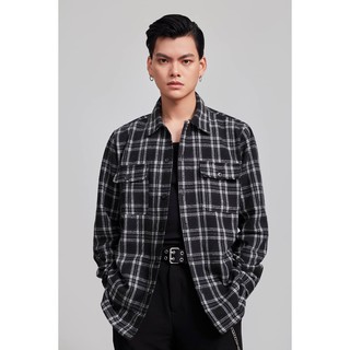 Áo Sơ Mi Dài Tay Nam HIGHWAY MENSWEAR Keaton Shirt Đen Trắng