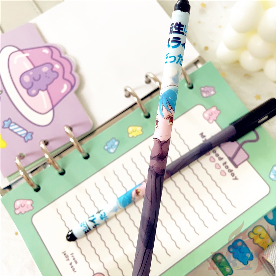 ✿ 1 Cái Thời Gian Đó Tôi Đã Được Phục Hồi Như Bút Slime Q-1 ✿ Bút Mực Gel Họa Tiết Hoạt Hình Rimuru Tempest Cho Văn Phòng Trường Học