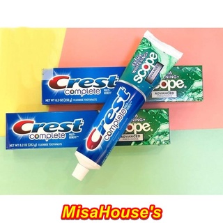 [USA] 1 tuýp Kem Đánh Răng Crest Complete Whitening Plus Scope Advanced Active Foam 232g - Mỹ