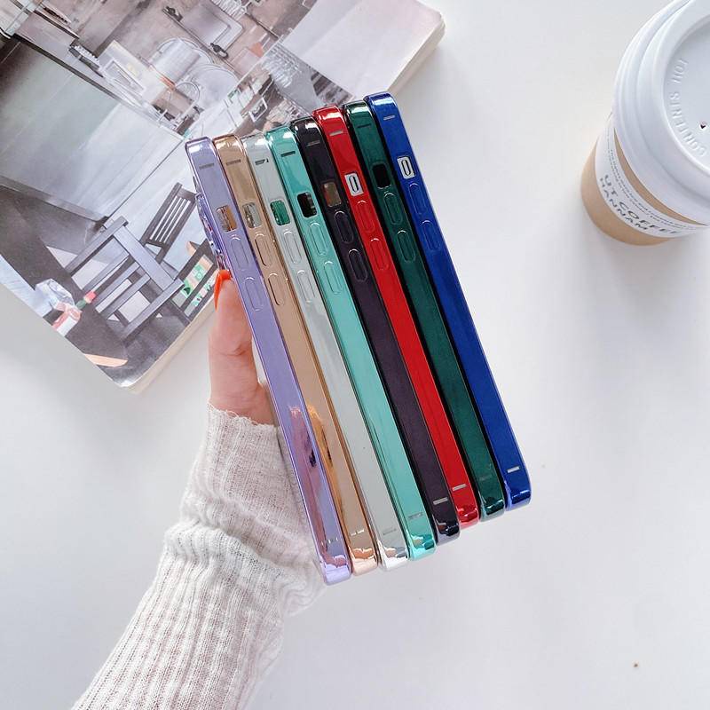 Ốp Điện Thoại Silicon Mềm Trong Suốt Mạ Viền Dáng Vuông Cho iPhone 13 12 11 Pro MAX Mini X XS MAX XR SE 2022 2020 6 6S 7 8 Plus