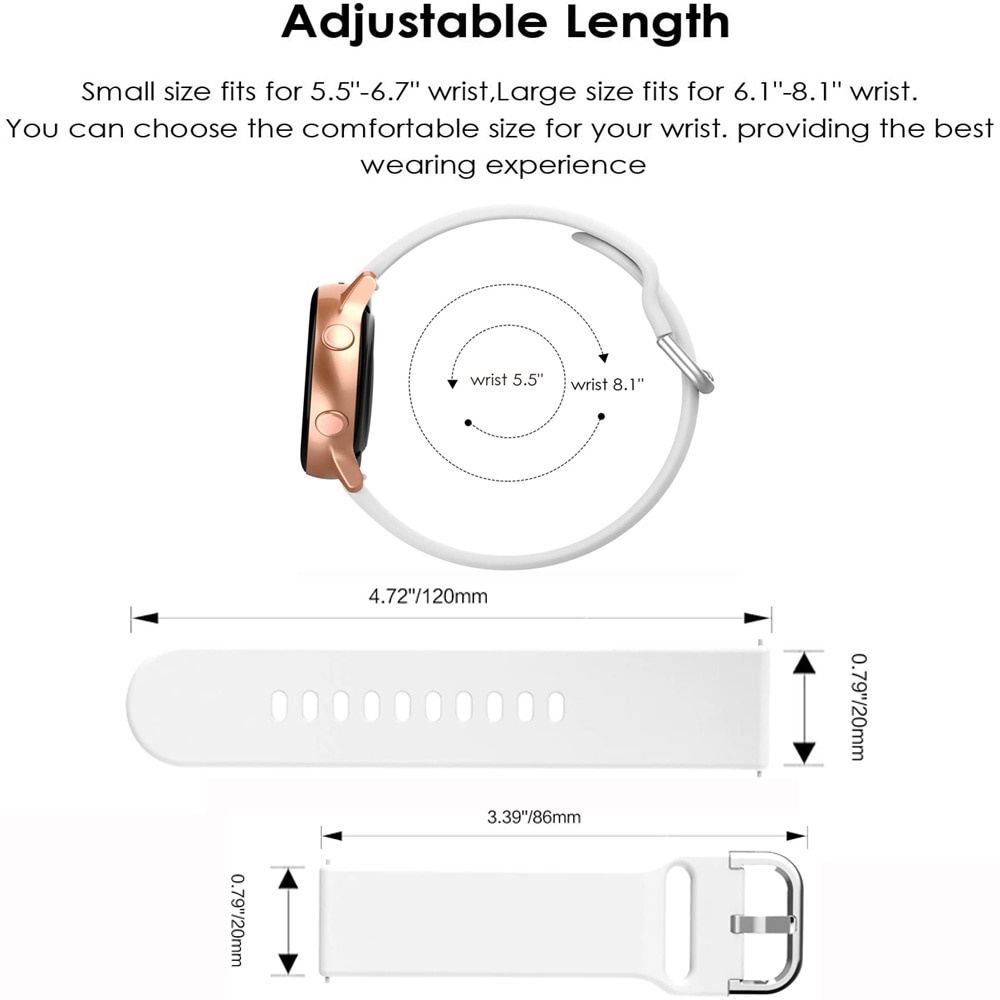 Dây đeo đồng hồ bằng silicon 46mm 42mm 40mm 44mm 41mm 45mm dành cho Samsung Galaxy Watch 4 Classic/3/Active 2
