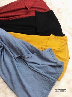 Váy body thun gân xẻ sau (ND)