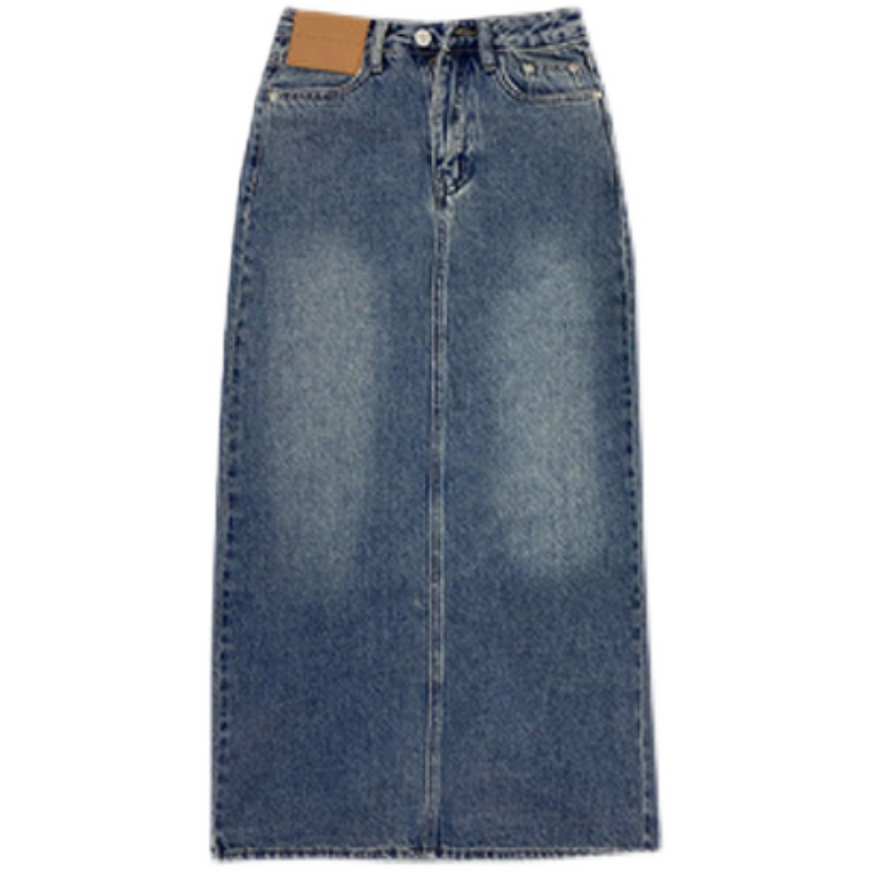 ✙Chân Váy Denim Dáng Chữ A Lưng Cao Xẻ Tà Thời Trang Xuân Thu Hàng Mới Dành Cho Bạn Nữ 2022