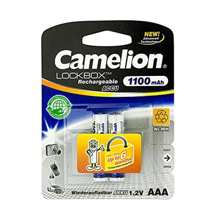 COMBO 5 VỈ PIN SẠC AAA CAMELION 1100MAH VỈ 2 PIN.