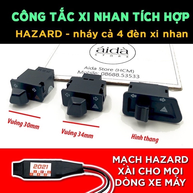 Công Tắc Si Nhan Tích Hợp Hazard Nháy 4 Bóng Si Nhan