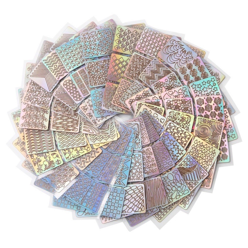 Set 12/24 tấm sticker trợ vẽ các hình khác nhau làm nail