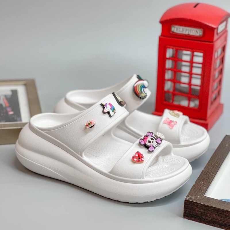 Dép sục độn đế 5cm 2 quai Cross