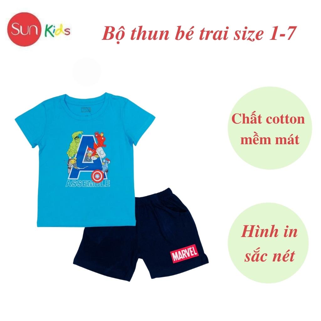 Đồ bộ bé trai, đồ bộ trẻ em chất thun cotton, size 1-7 tuổi, có nhiều màu - SUNKIDS