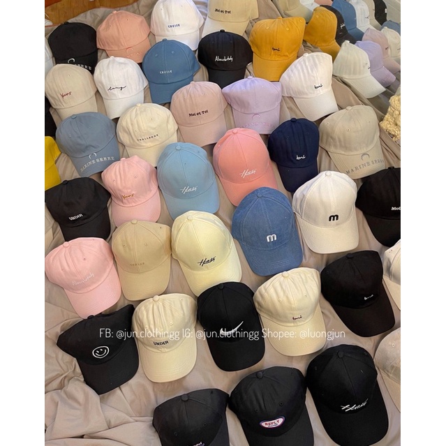 Mũ lưỡi trai thêu chữ phong cách Korea - Ảnh thật Jun clothingg