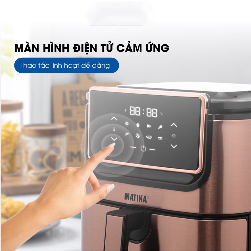 Nồi chiên không dầu MATIKA,nồi chiên điện tử dung tích 9.8L 1800W MTK-9198