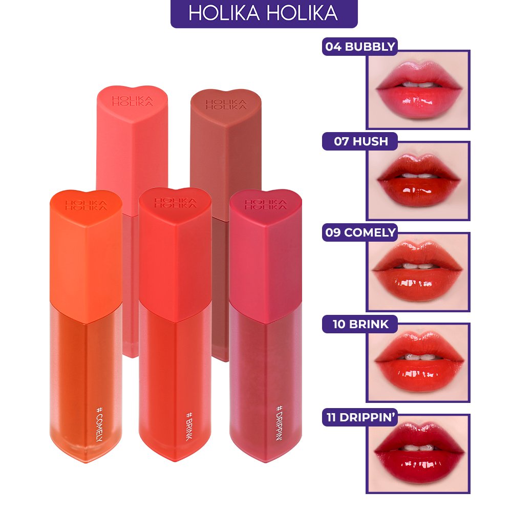 Son môi Tint Hàn Quốc Holika Holika màu sắc tươi trẻ cấp ẩm lâu trôi chống thấm nước giữ môi luôn mềm mướt căng mọng 3g