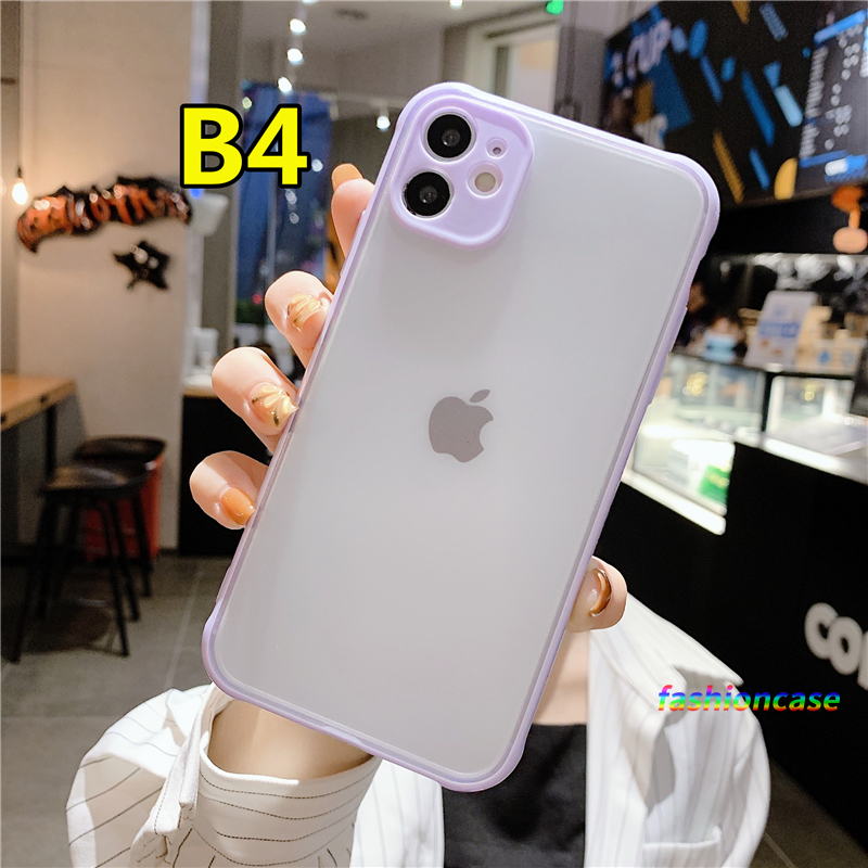 Ốp điện thoại cứng đơn sắc bảo vệ ống kính Iphone 11 6 7 6S 8 Plus 12 mini 12 pro max X Se 6SPlus 7Plus 6Plus 8Plus XS