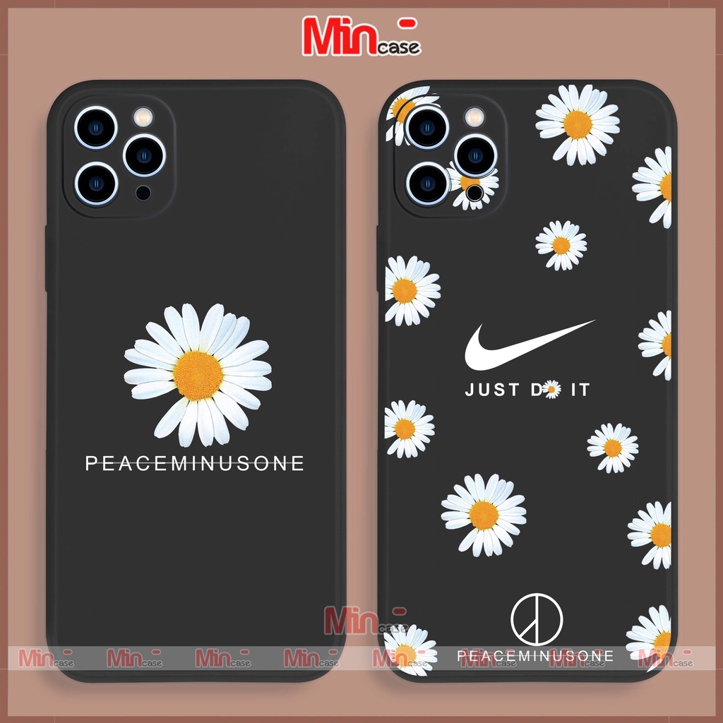Ốp lưng điện thoại iPhone peaceminusone hoa cúc cạnh viền vuông silicon dẻo ip 6/6s/7/8/X/XS/XR/11/12/13/14 Pro Plus Max