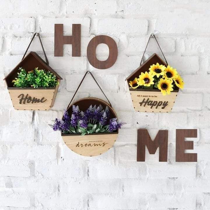 Giỏ hoa cỏ giả treo tường nhiều mẫu trang trí nhà cửa, decor quán cà phê, nhà hàng phong cách mới GH-08