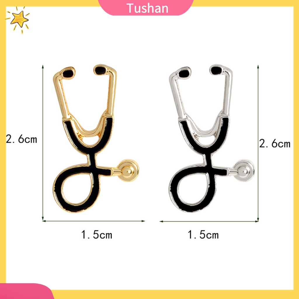 [TS] - - Ghim Cài Áo Hình Ống Nghe Bác Sĩ Hoạt Hình Viền Mịn Sáng Tạo Dễ Thương Làm Quà Tặng