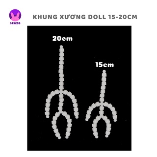 Khung xương nhựa cho doll 15cm 20cm