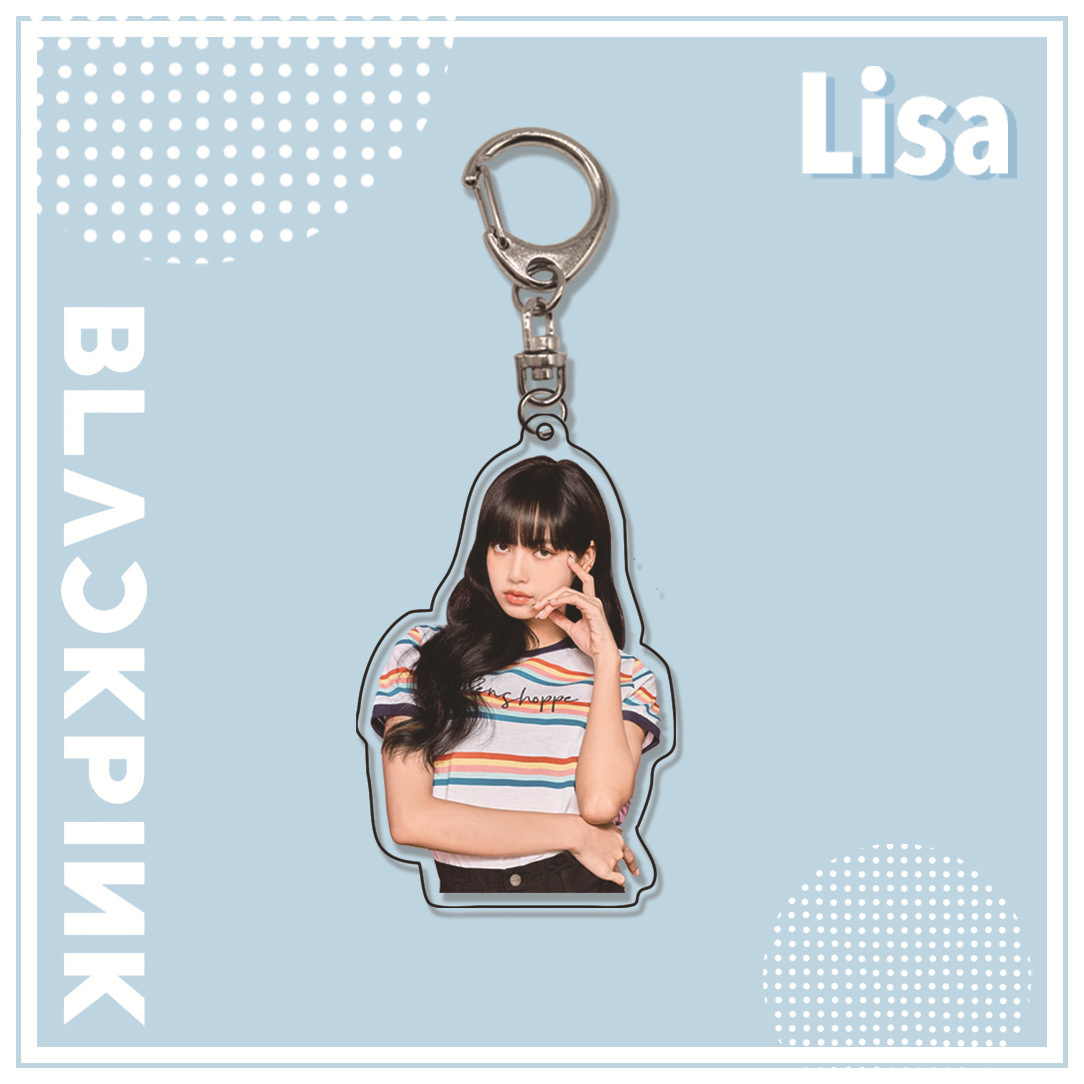 Móc khóa acrylic gắn mặt trang sức hình LISA trong nhóm BLACKPINK