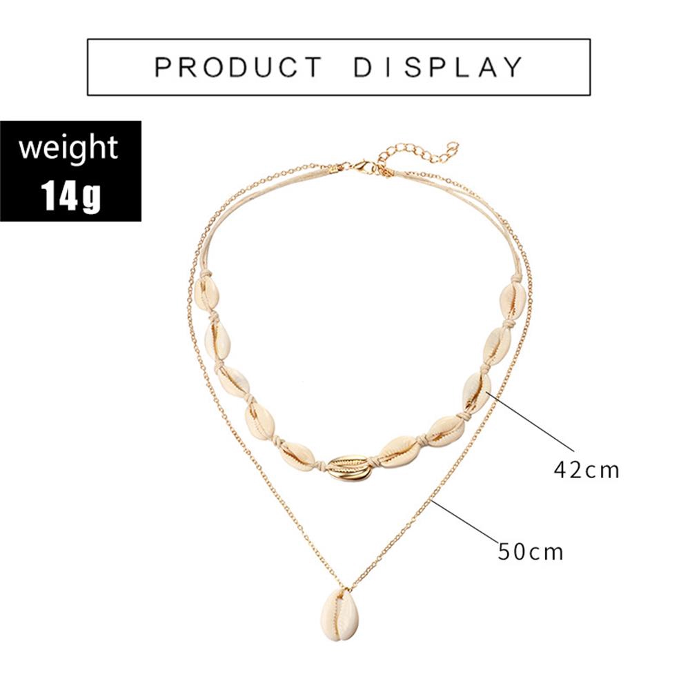 Dây chuyền choker nữ nhiều lớp mặt vỏ sò ốc tinh tế