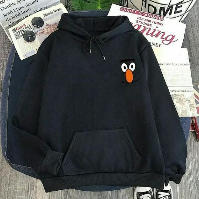 Áo Hoodie Lửng In Hình Mặt Cười Dễ Thương Cho Nữ